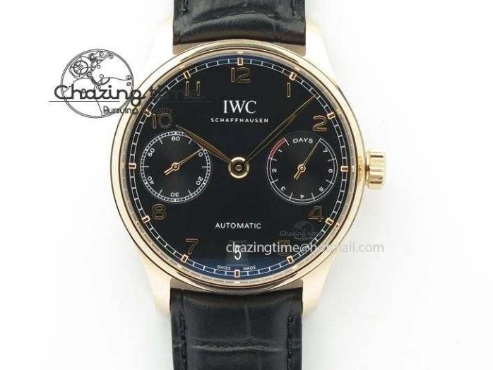 MIROTIME 0205 Practical Portuguese Real PR IW500109 ZF 1:1 Best Edition Black Dial On Black Leather Strap A52010 V 7308